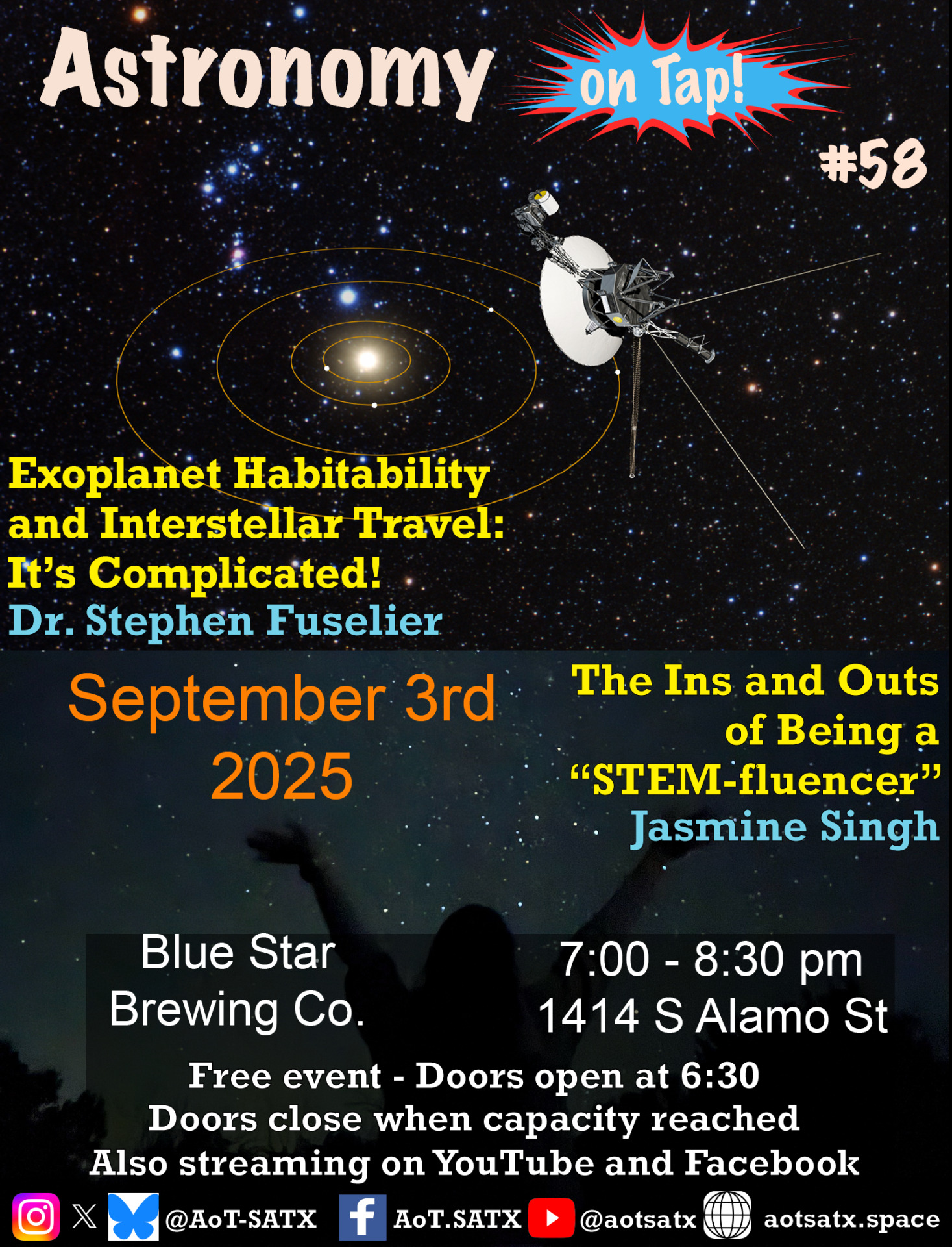 AoT SATX 58: Going to exoplanets and STEM-fluencing