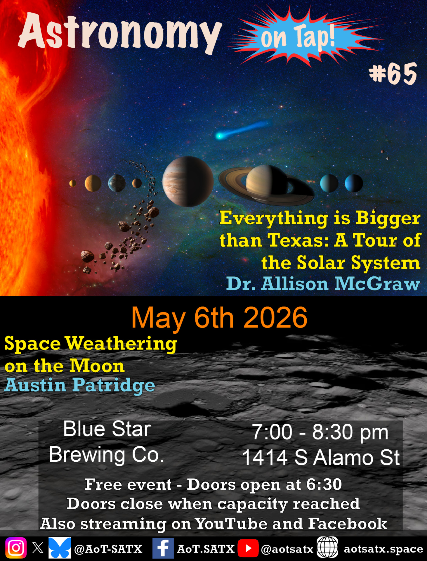 AoT SATX 65: Texas is small and weather on the Moon.