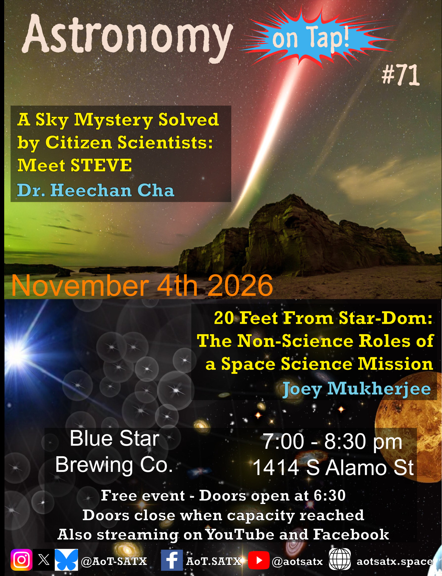 AoT SATX 71: A sky mystery & non-scientists.